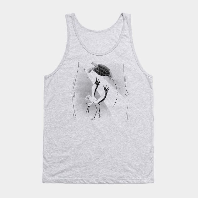 Stork and turtle dancing salsa trick Tank Top by bailopinto